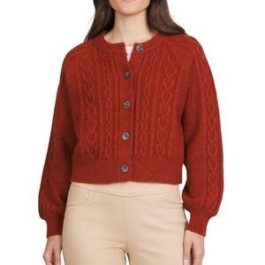 Chaps Burnt Oranfe Cable Knit Cardigan Women’s Medium